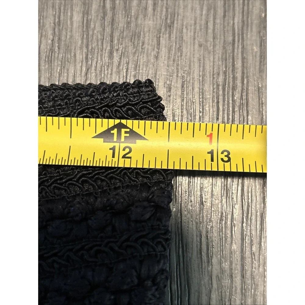 Black Lined Crochet shorts w/elastic Waist Size S Casual Summer Beach Shorts